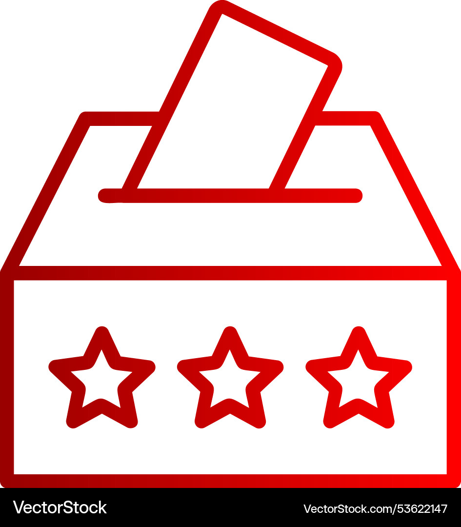 Voting booth line gradient icon Vector Image