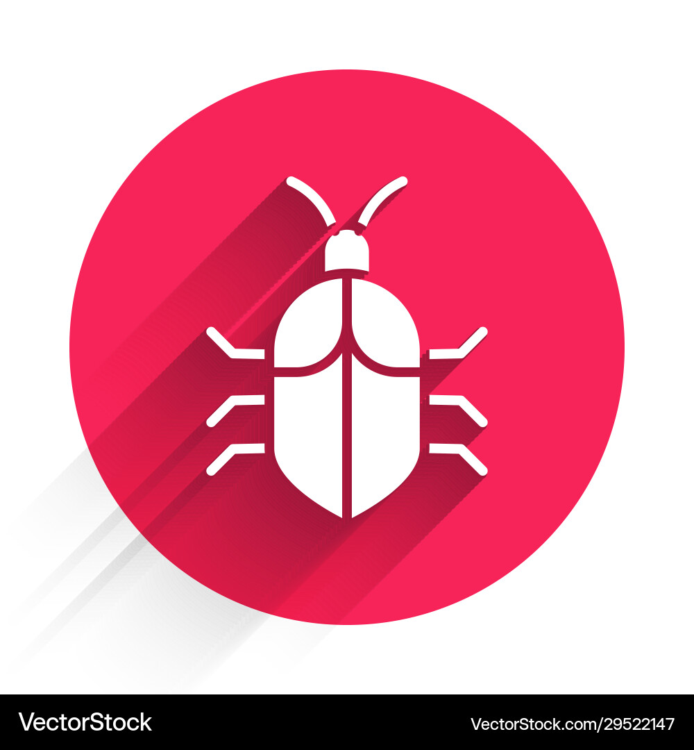 White system bug concept icon isolated with long White system bug concept icon isolated with long vector image