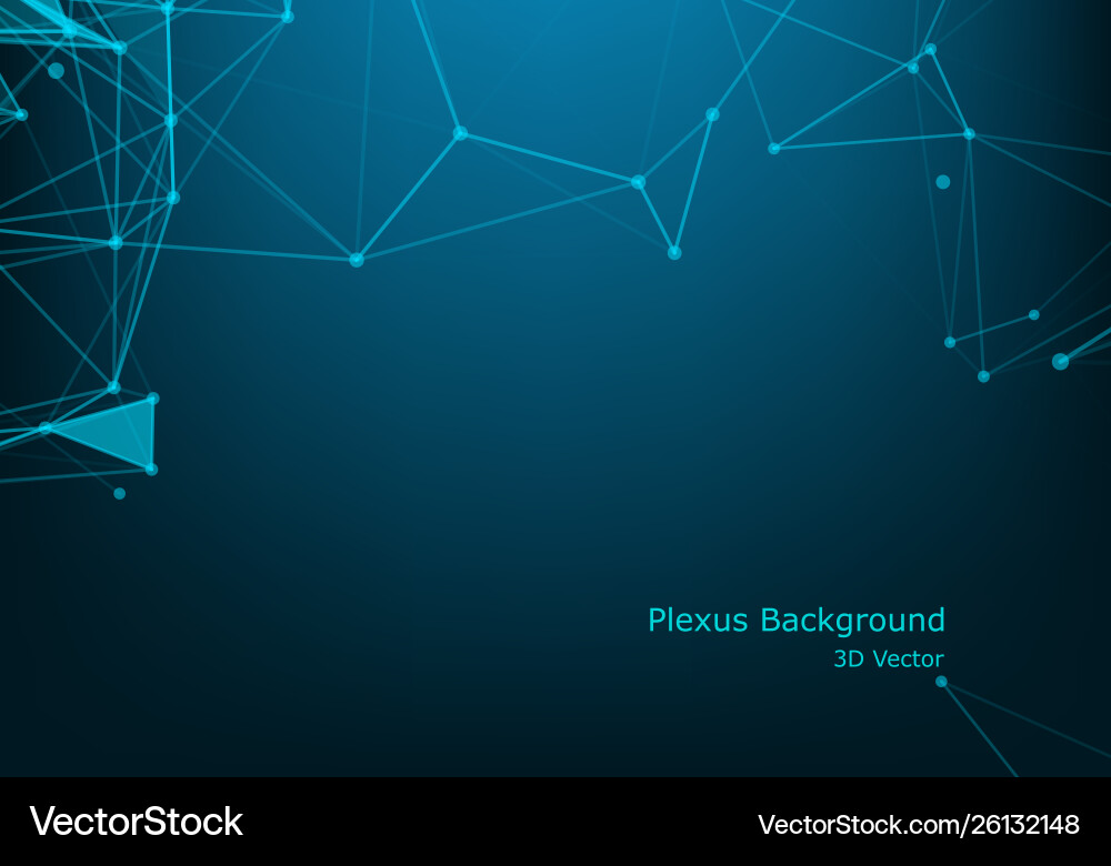 Abstract illuminated particles and lines plexus Vector Image