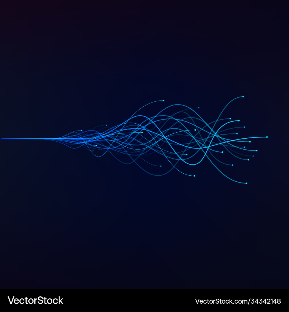 AI Neural Network Wave Visualization vector image