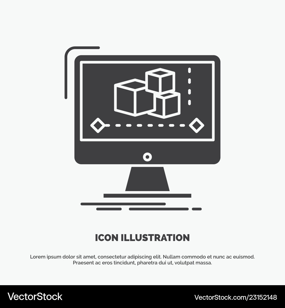 Animation computer editor monitor software icon Vector Image