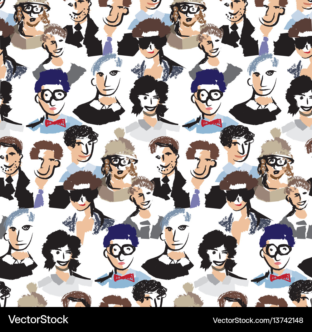 Big group men color seamless pattern Vector Image