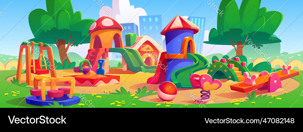Cartoon Spielplatz im Stadtpark Cartoon Spielplatz im Stadtpark vektorbild