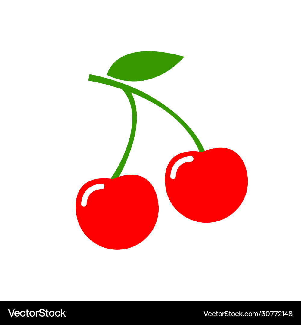 Cherry icon fruit fresh sweet Royalty Free Vector Image