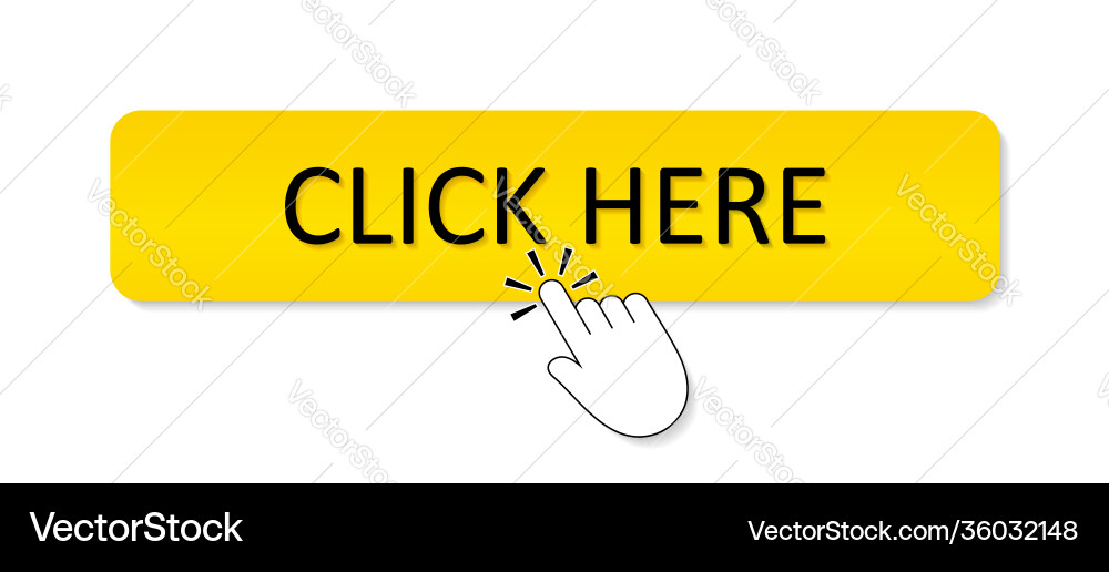 Click Here Button with Hand Icon vector image