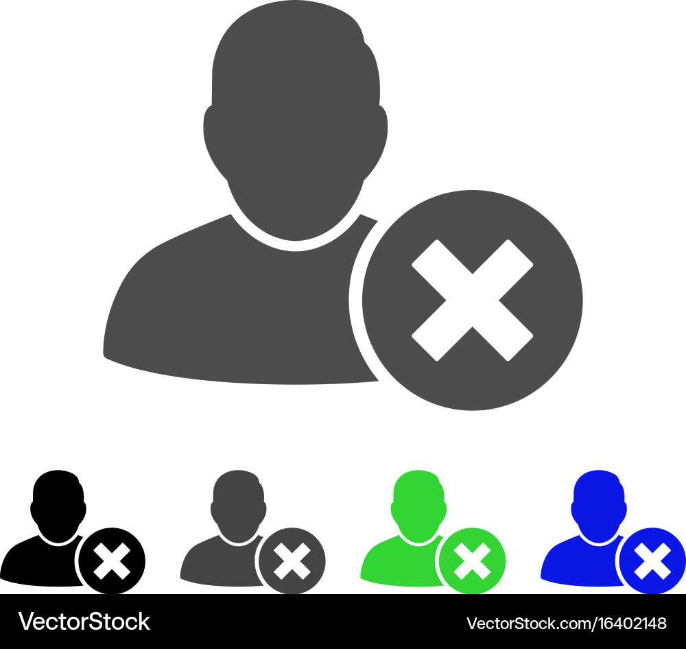 Delete user flat icon vector image