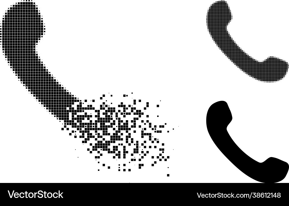 Disintegrating and halftone pixelated phone Vector Image