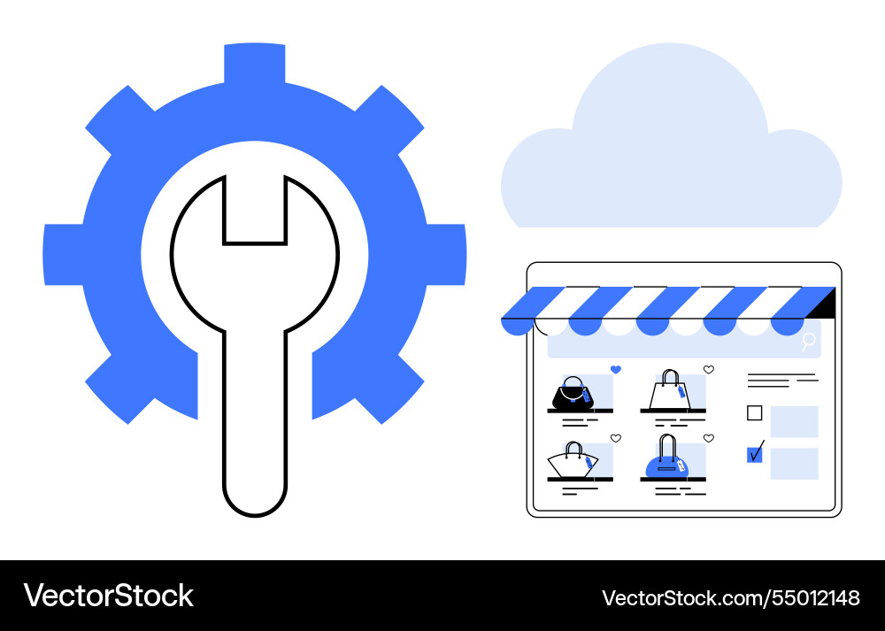 E-commerce platform optimization with cloud-synced E-commerce platform optimization with cloud-synced vector image