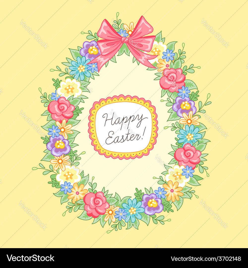 Easter wreath egg Royalty Free Vector Image - VectorStock