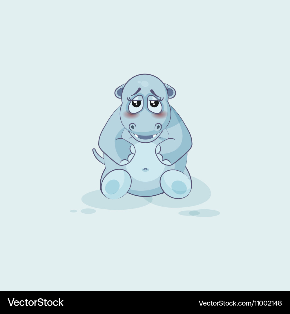 Emoji character cartoon hippopotamus embarrassed – Royalty-Free Vector |  VectorStock, image size:1000x1080