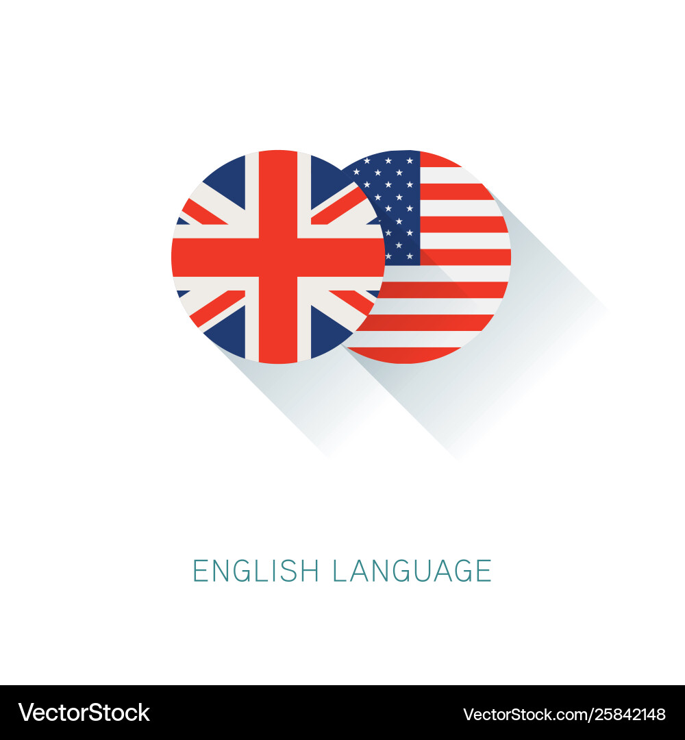 English language icon usa uk flags Royalty Free Vector Image