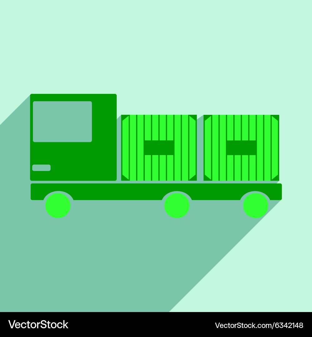 Flat with shadow icon and mobile application car vector image