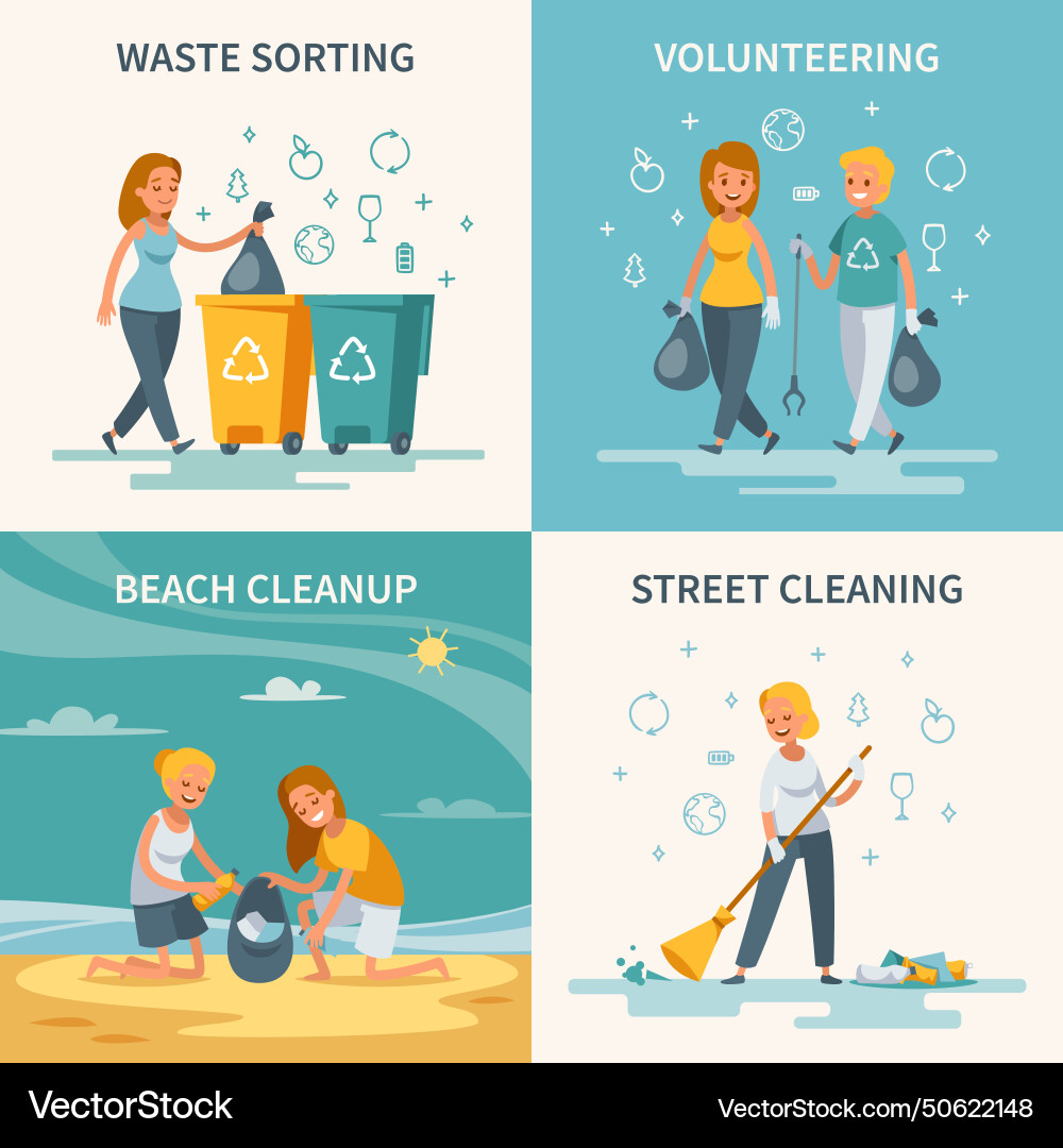 Garbage collection flat concept Garbage collection flat concept vector image