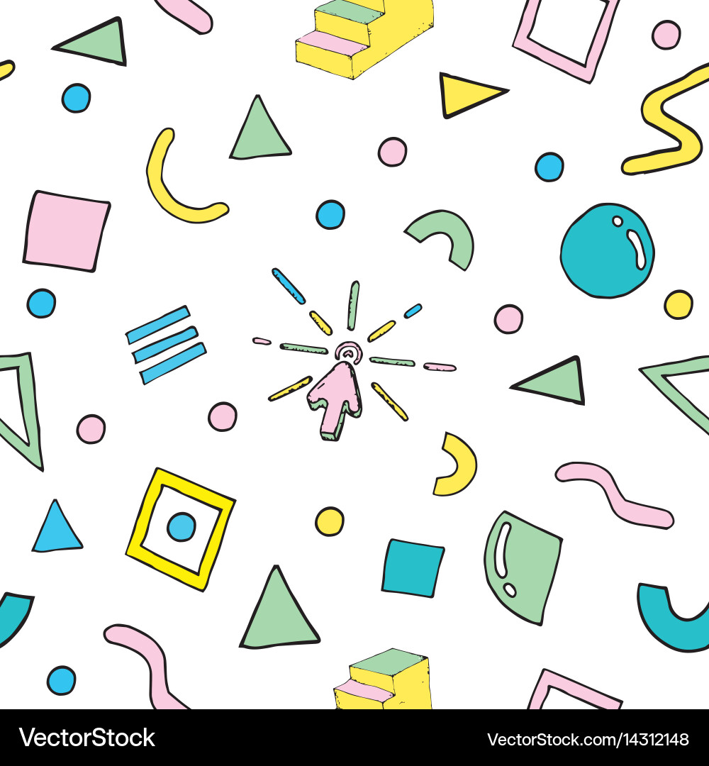 Geometric Retro Pattern - 80s Style Vector Image