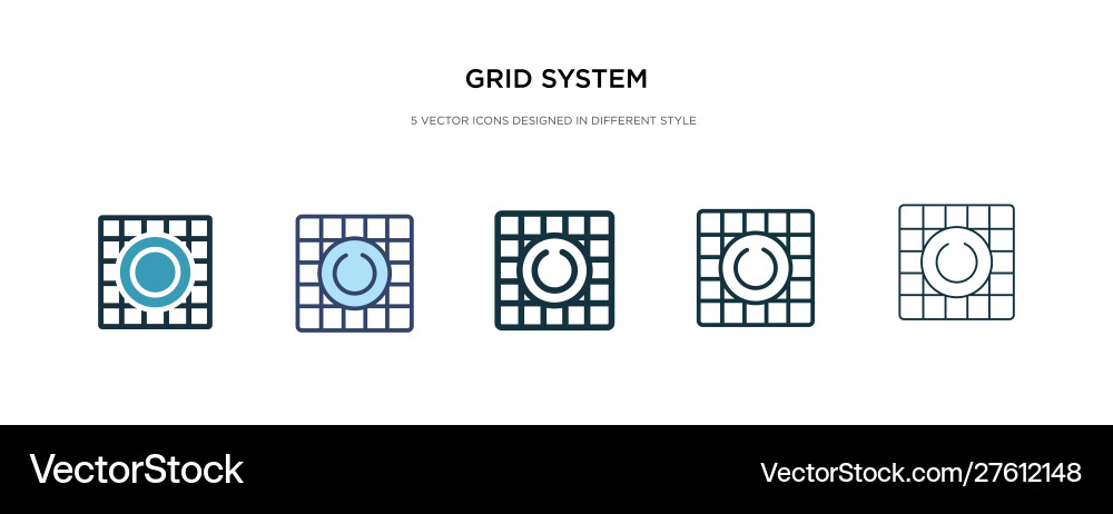 Grid system icon in different style two colored Grid system icon in different style two colored vector image