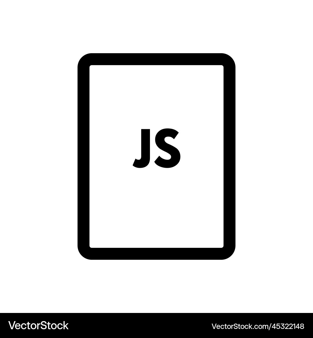 Js file icon line isolated on white background Js file icon line isolated on white background vector image