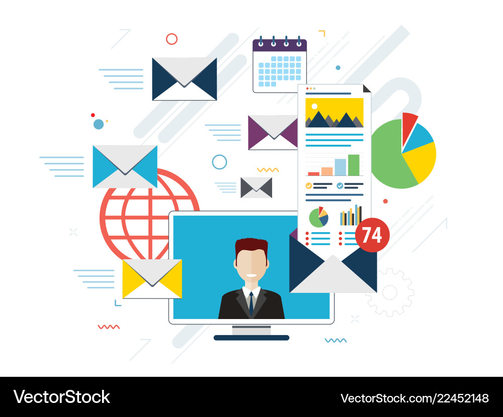 Laptop with envelope and open email on screen Laptop with envelope and open email on screen vector image