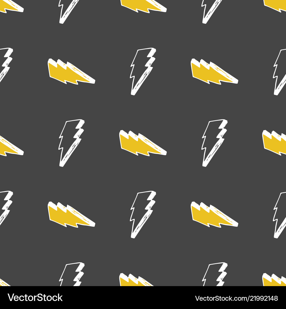 Lightning seamless pattern hand drawn sketched Lightning seamless pattern hand drawn sketched vector image