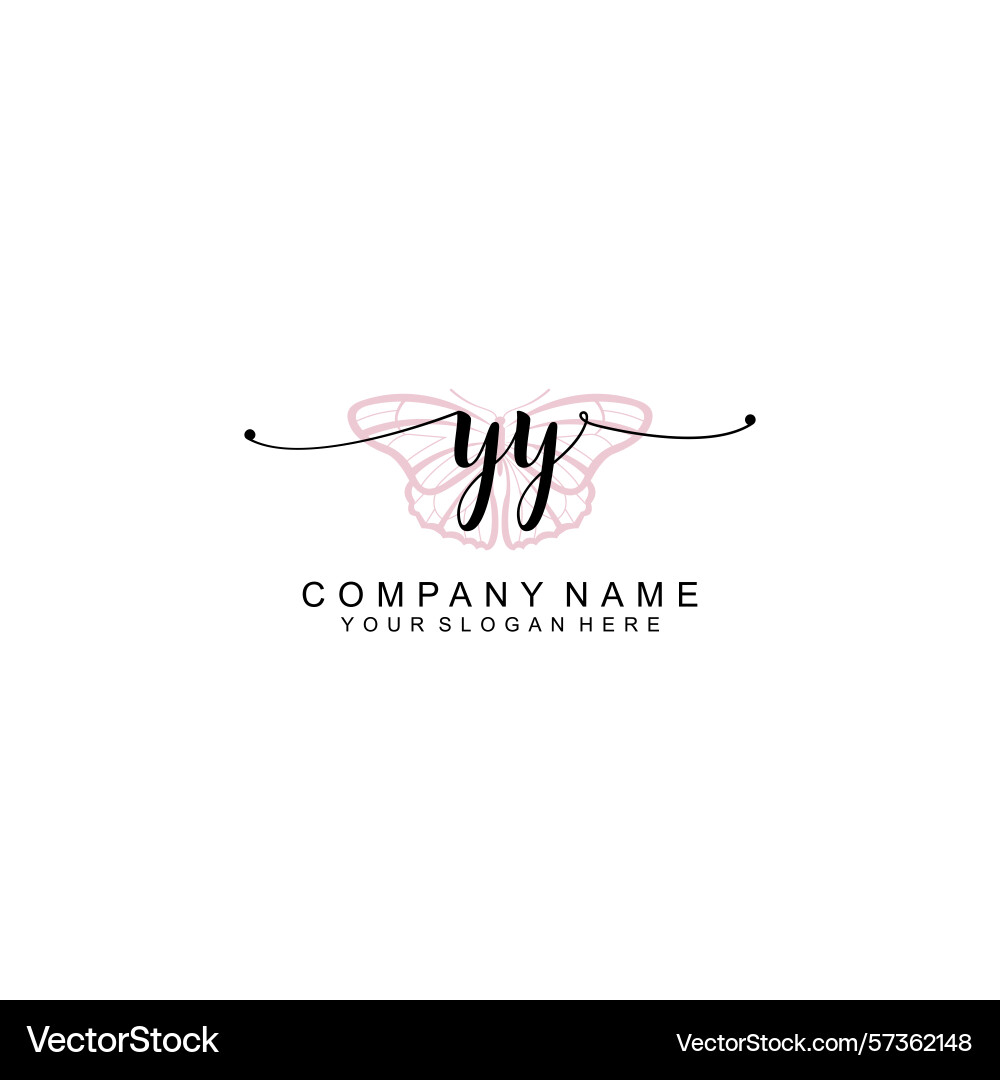 Minimalist handwritten yy initial logos with soft Minimalist handwritten yy initial logos with soft Vector Image