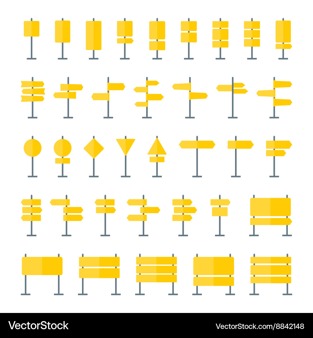 Pointers and Signpost Icons Vector Image