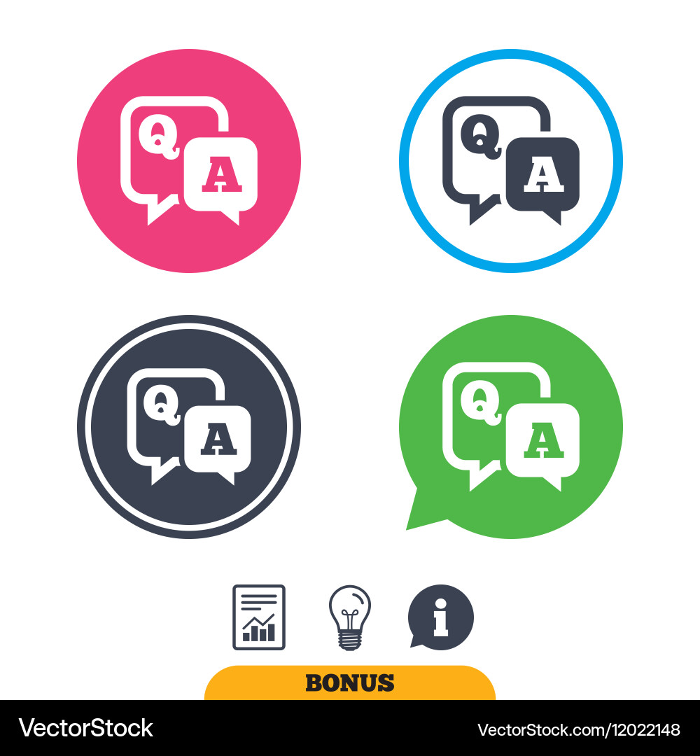 Question answer sign icon qa symbol vector image