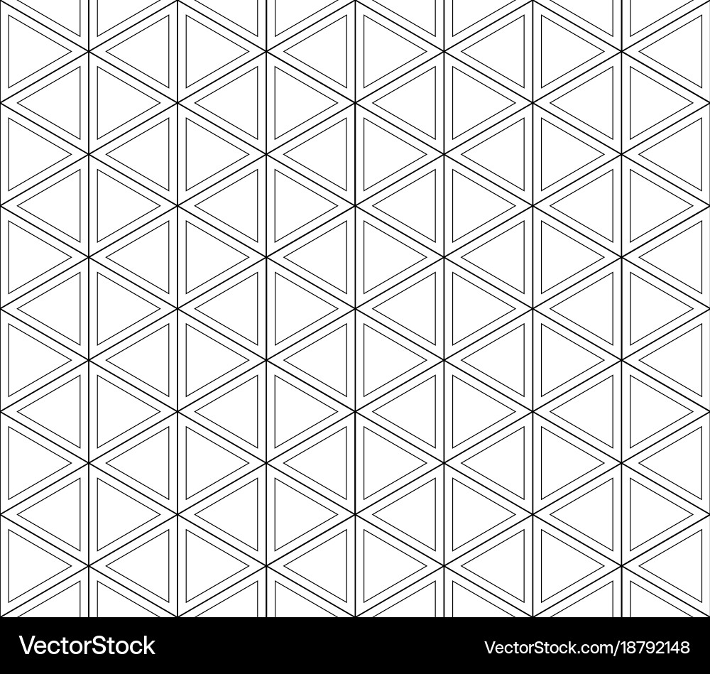 Seamless pattern of triangles and hexagons vector image