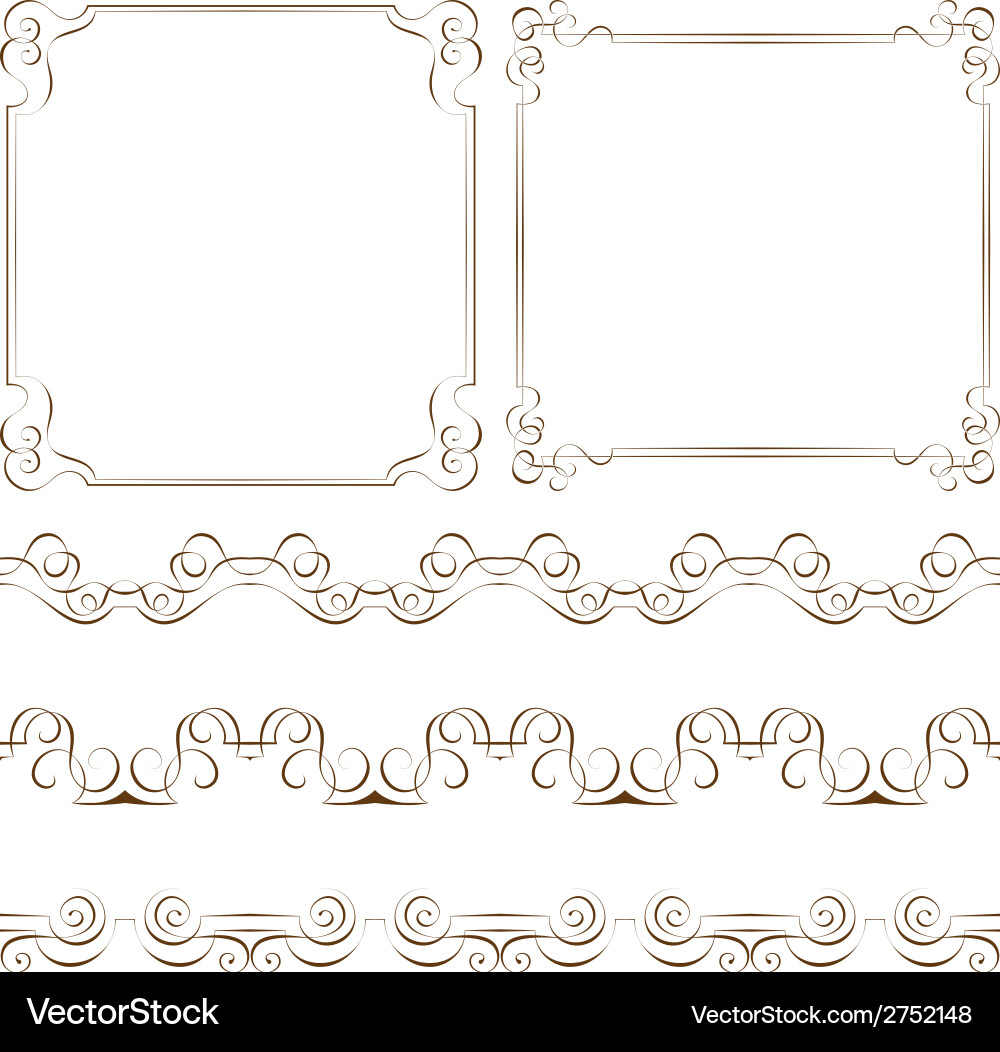 Set of elegant frames and borders vector image