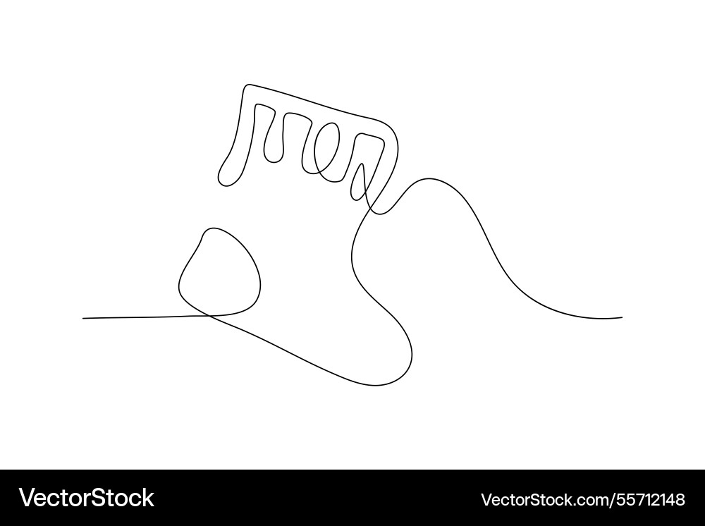 Simple line drawing of a boot and playful swish Simple line drawing of a boot and playful swish vector image