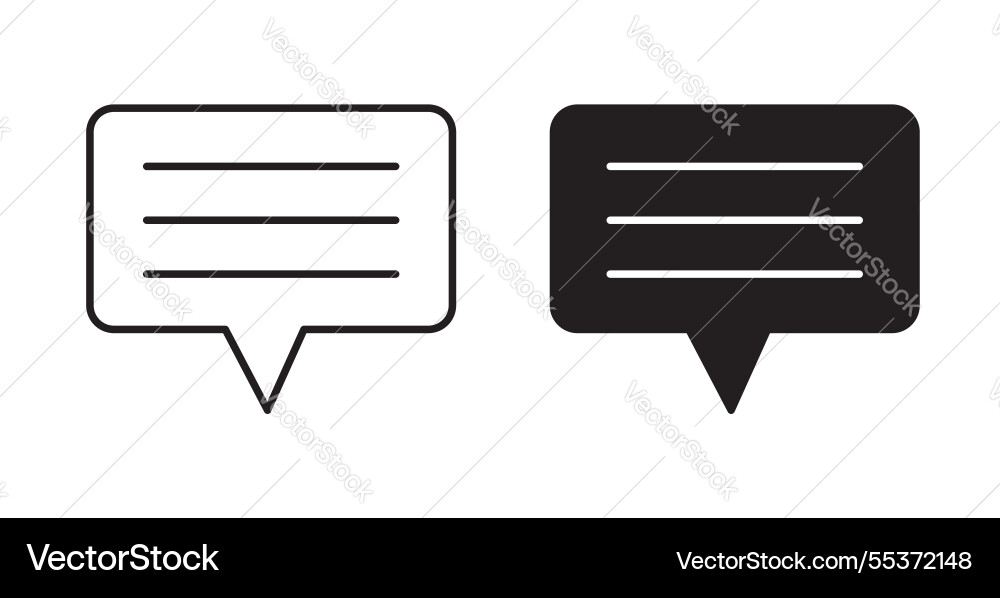 Subtitles icon set in thin line for web Vector Image