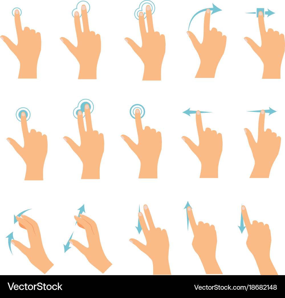 Touchscreen Gestures Icons vector image