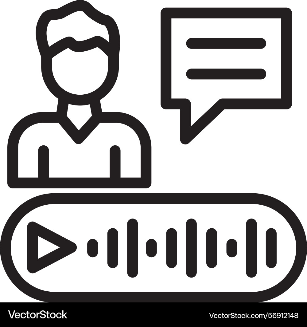 Voice message linear style icon design vector image