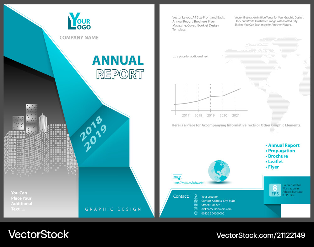 Annual report template with geometric element Annual report template with geometric element vector image