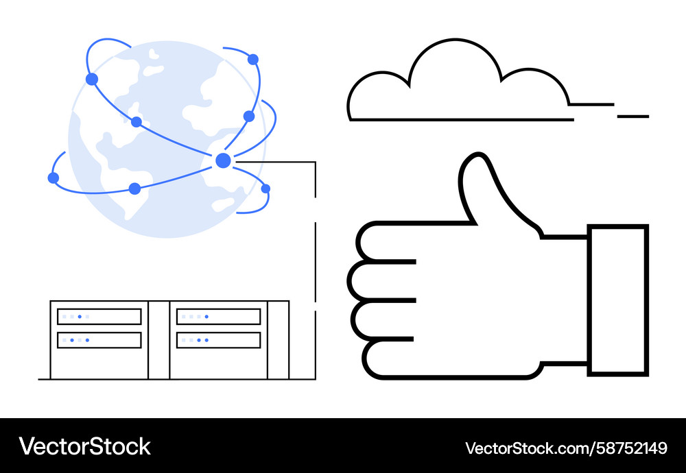 Cloud Computing & Network Server Vector Image
