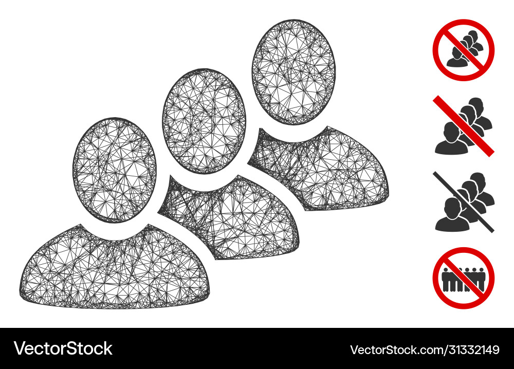 Customer queue web mesh Customer queue web mesh vector image