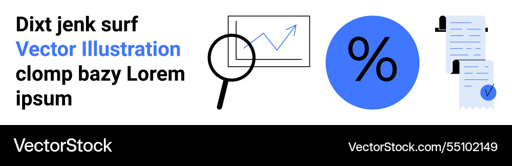 Data analysis tools with graph magnifying glass Vector Image