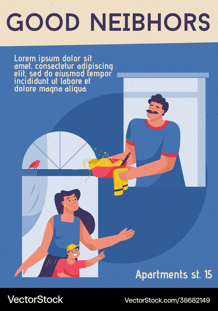 Friendly Neighbors Sharing a Meal vector image