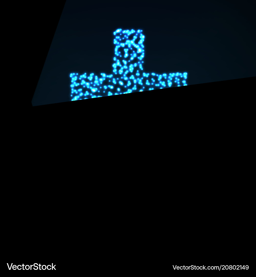 Glowing Particle Cross Symbol vector image