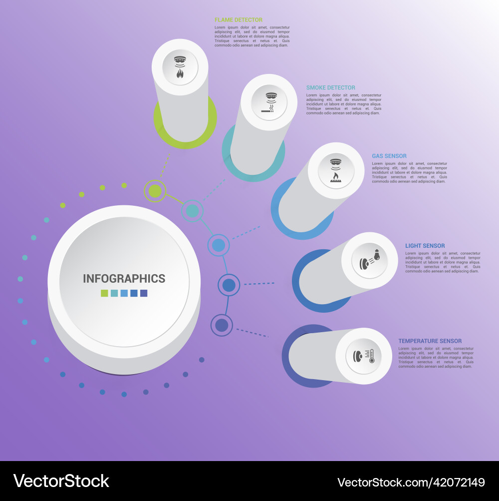 Infographic sensor template icons in different Infographic sensor template icons in different vector image