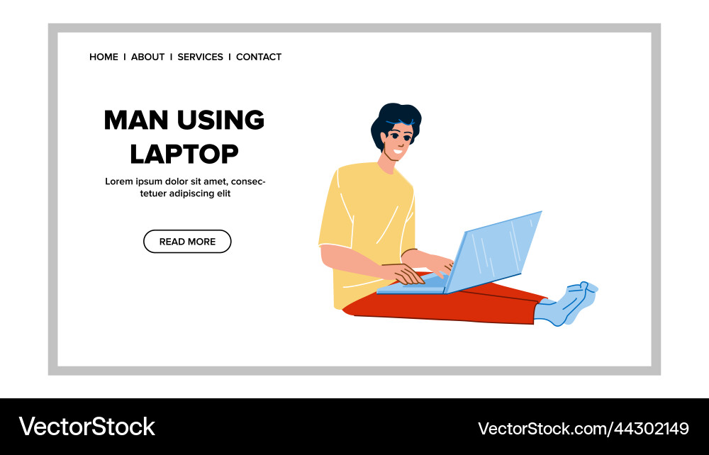 Man using laptop Man using laptop vector image