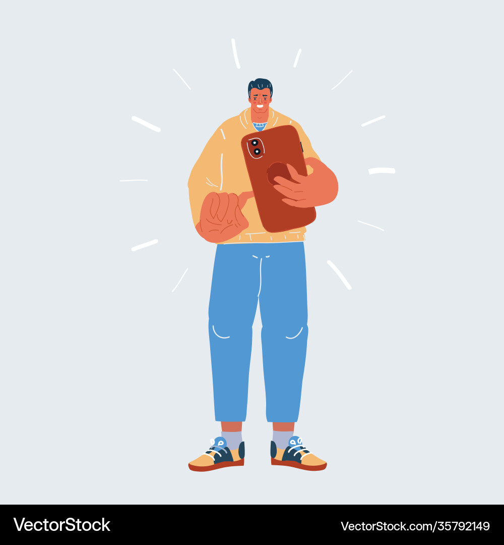 Man using smartphone Man using smartphone Vector Image