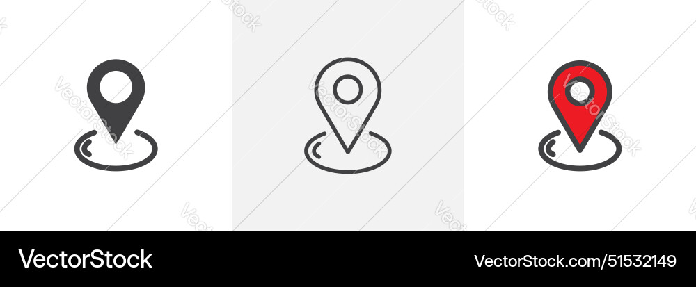 Marker icon set map location pin symbol position Marker icon set map location pin symbol position vector image