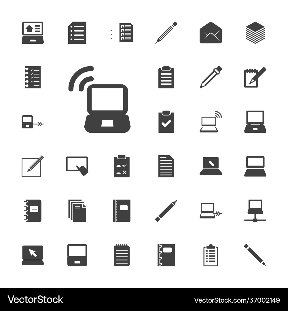 Notebook icons vector image