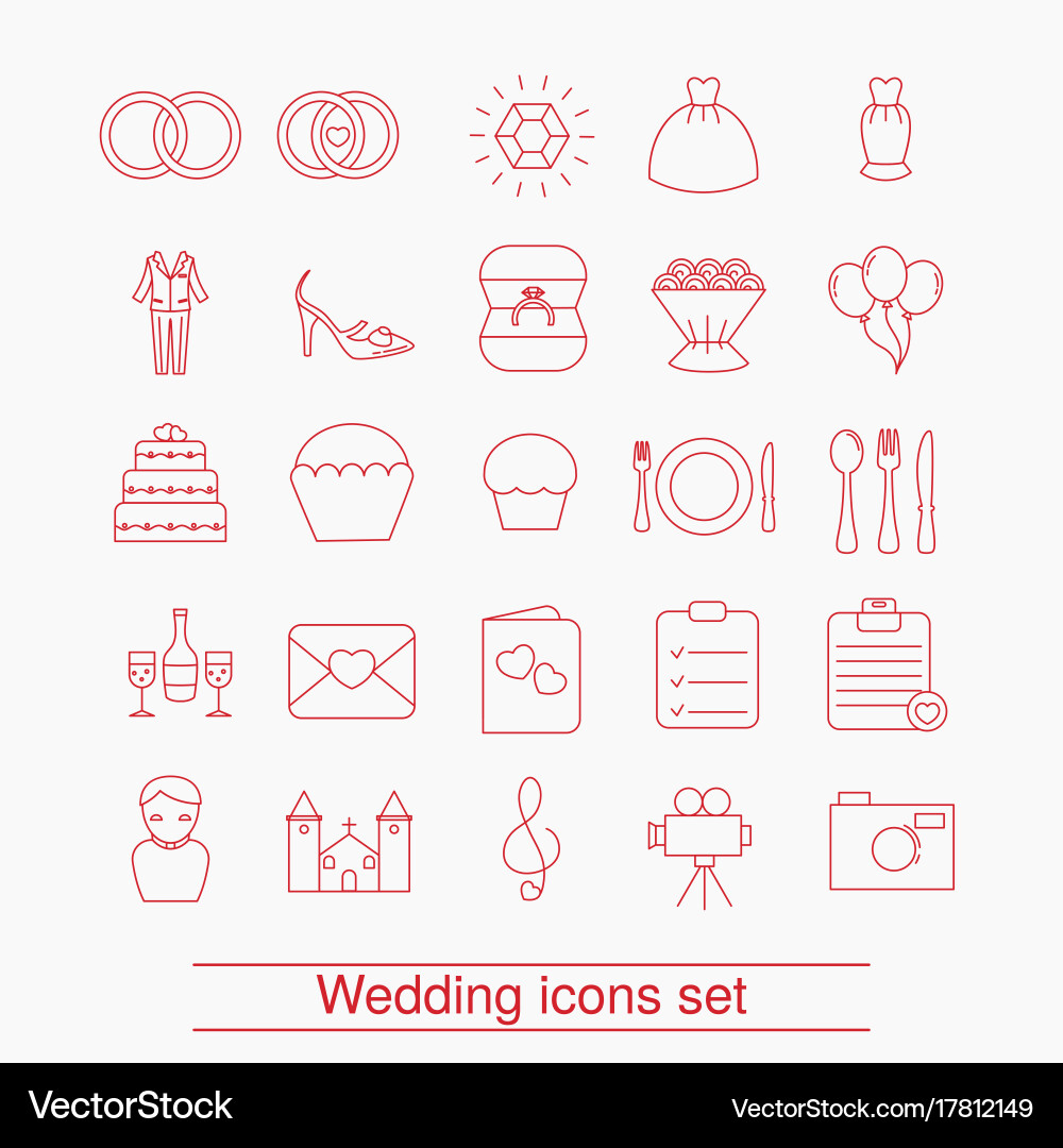 Outline web icon set vector image