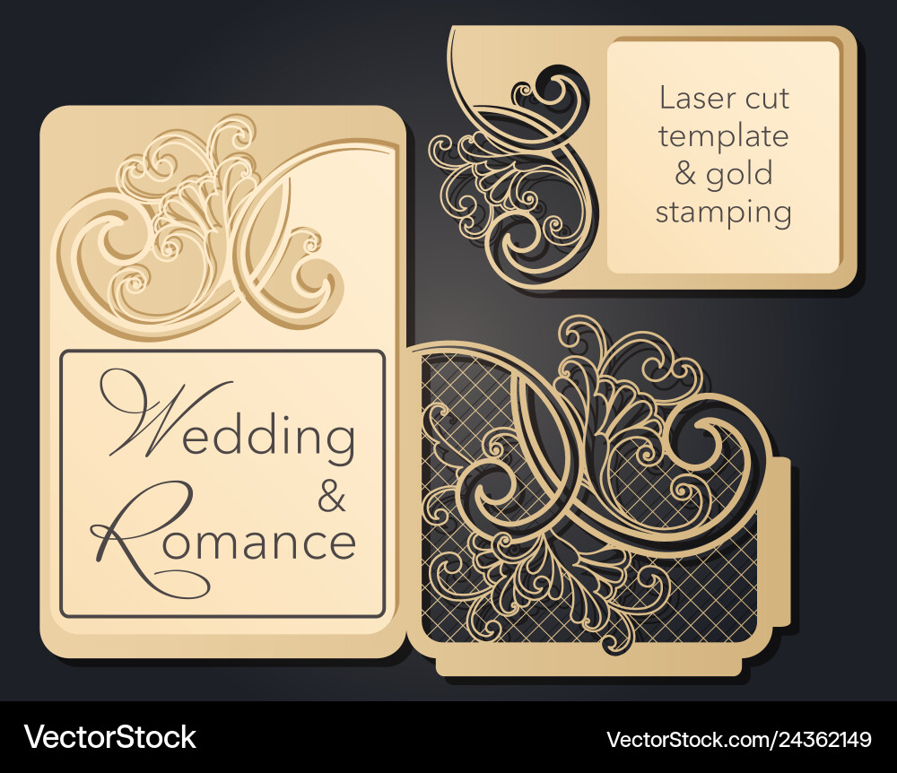 Patterned pattern for laser cutting openwork Vector Image