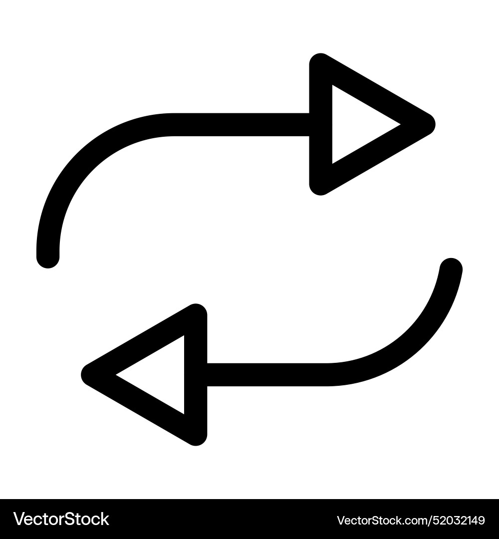 Repeat reload arrow icon linear logo mark vector image
