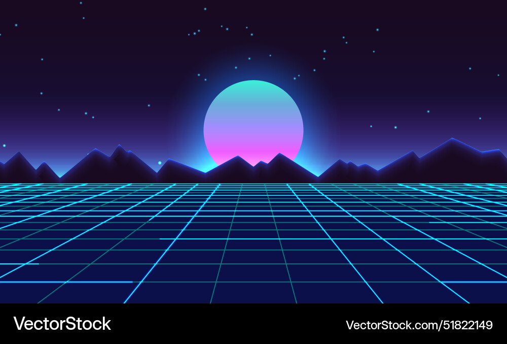 Retro futuristic background game Royalty Free Vector Image