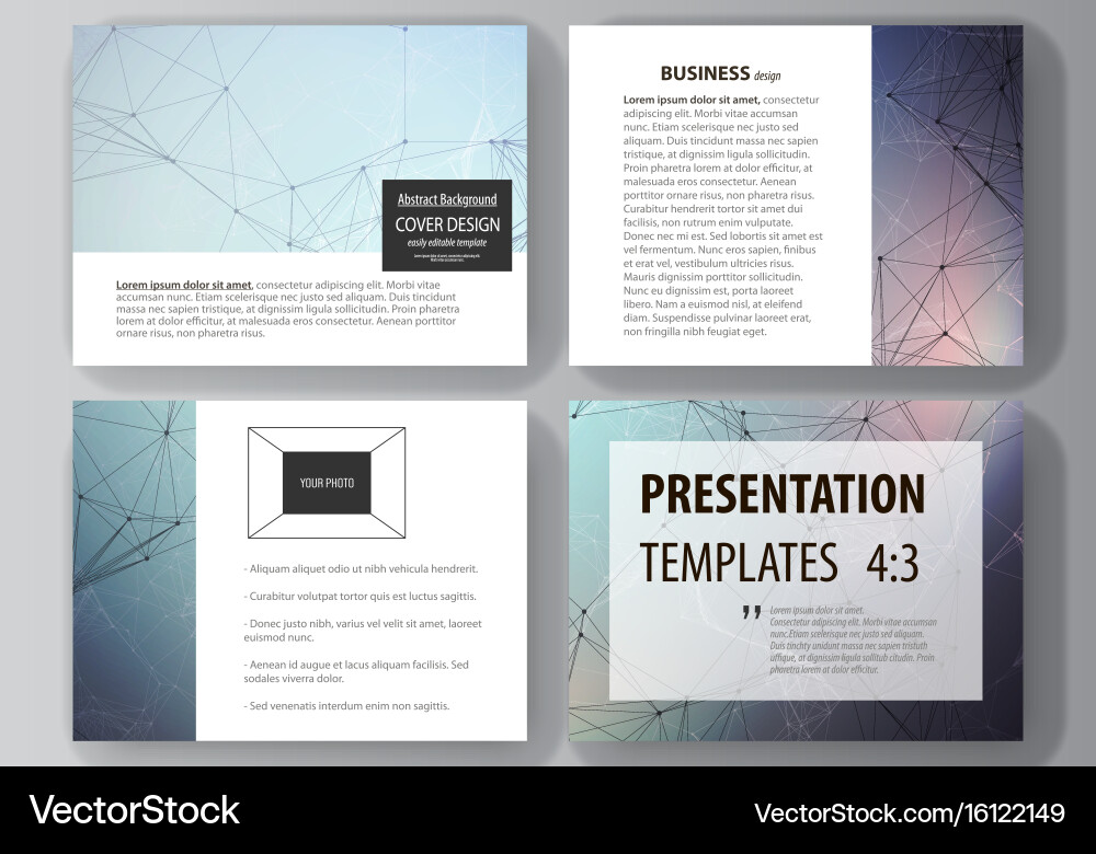 Set of business templates for presentation slides vector image