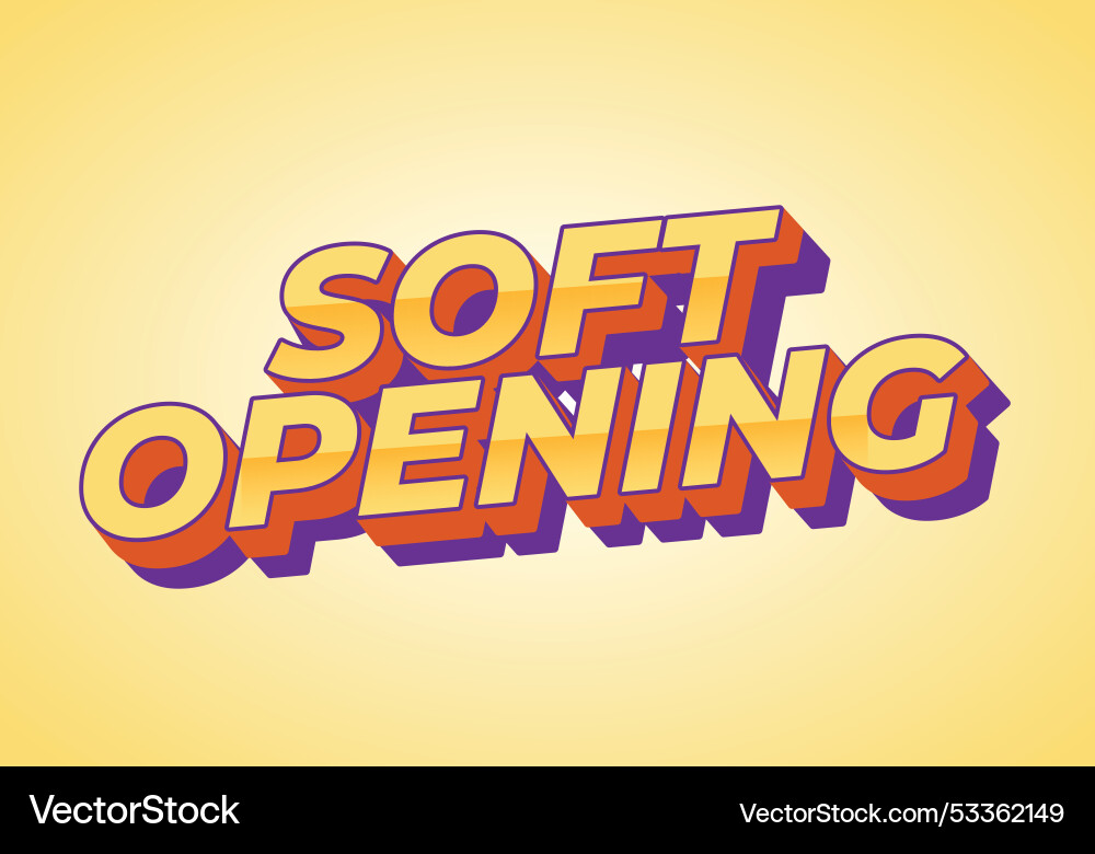 Soft opening text effect for digital ads with 3d Vector Image