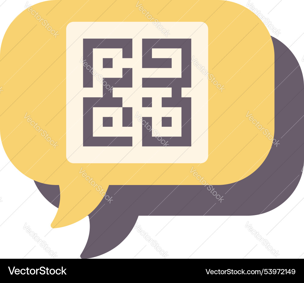 Speech bubble containing qr code for online Speech bubble containing qr code for online vector image