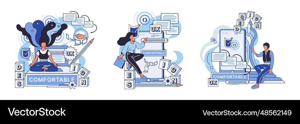 Ux design metaphor user experience Vector Image